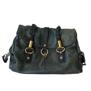 Francesco Biasia Blue Green Leather Designer Women's Bag